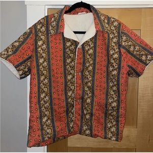 Vintage Terry Cloth Lined Cabana Camp Collar Shirt by Sun City Trend Setters